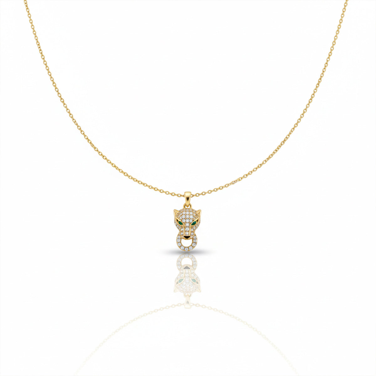 Crystal Leopard Pendant Necklace