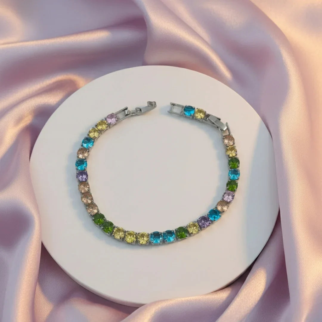 Multi-Color Gemstone Tennis Bracelet
