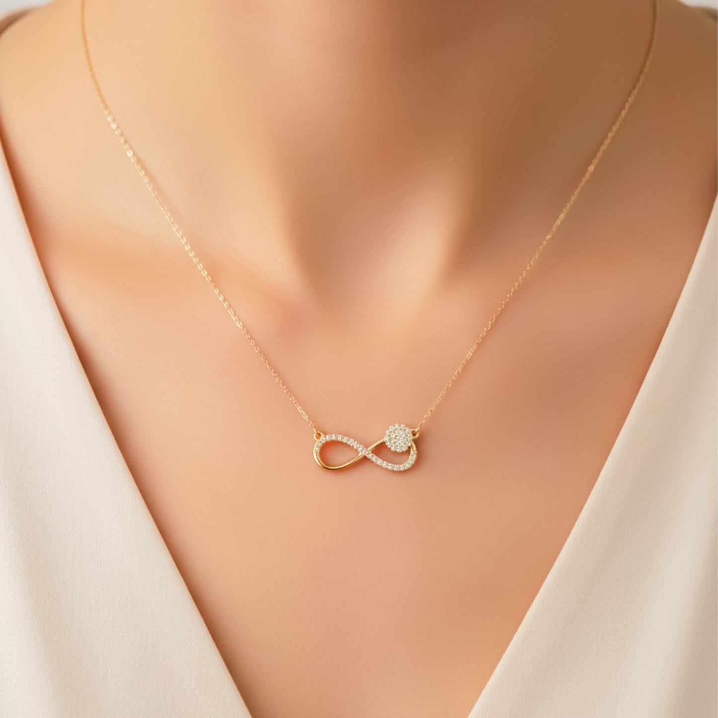 Aurelia Diamond Infinity Gold Necklace