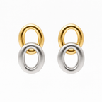 Timeless Dual Link Gold Silver Earrings