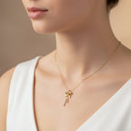 Elegant Gold Bow Pendant Necklace
