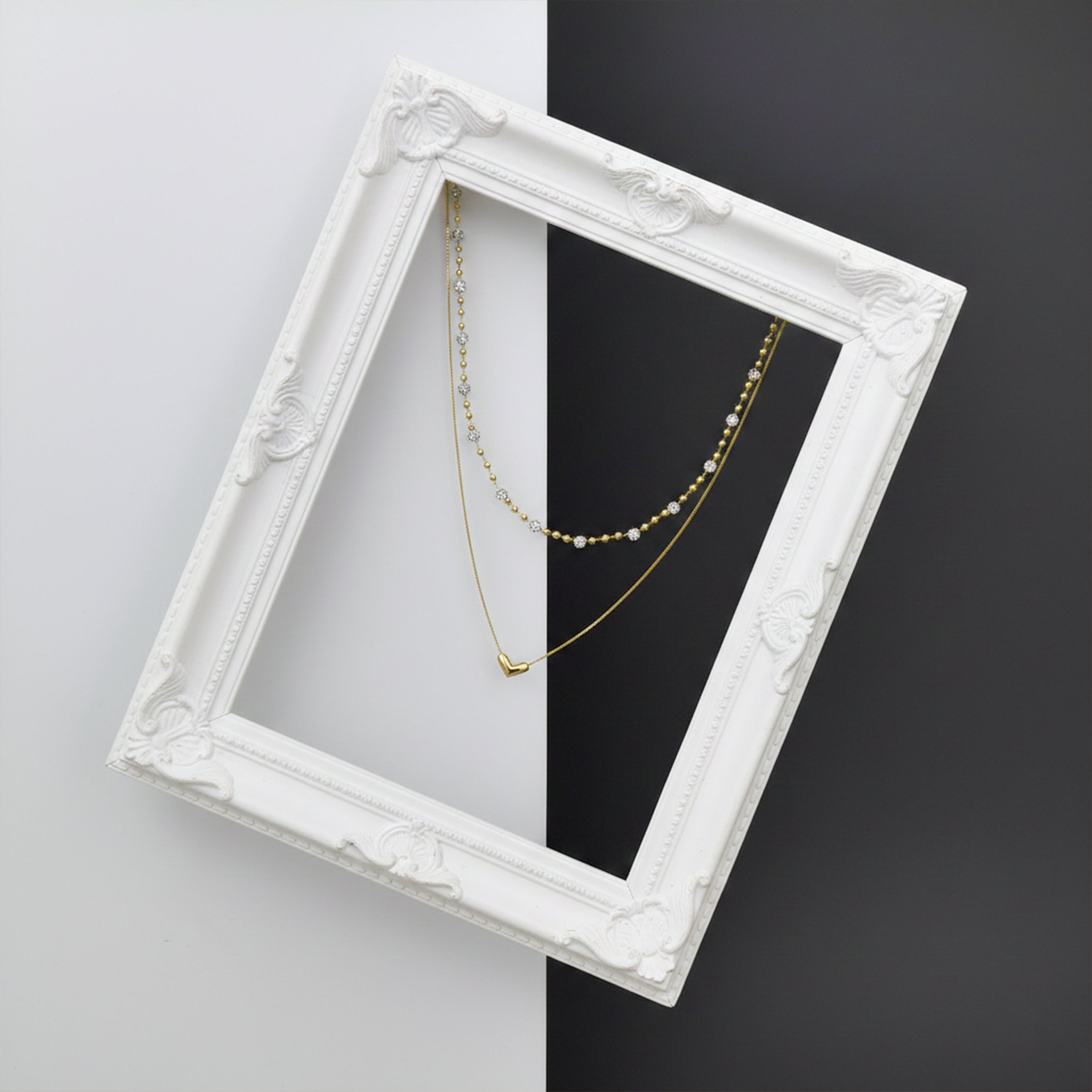 Luxpenny Dual Layer Gold Heart Necklace
