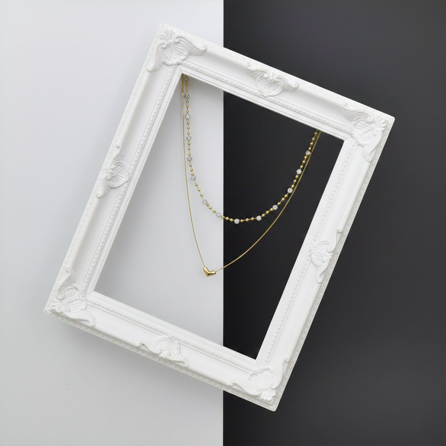 Luxpenny Dual Layer Gold Heart Necklace