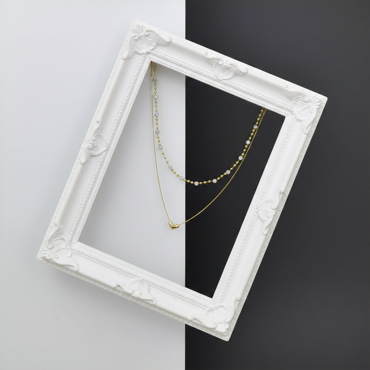 Luxpenny Dual Layer Gold Heart Necklace