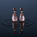 Elegant Mauve Pearl Drop Earrings