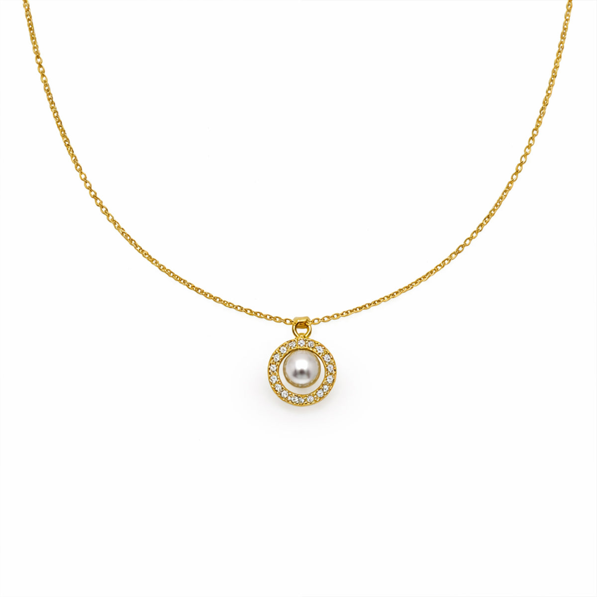 Classic Pearl & Gold Chain Necklace