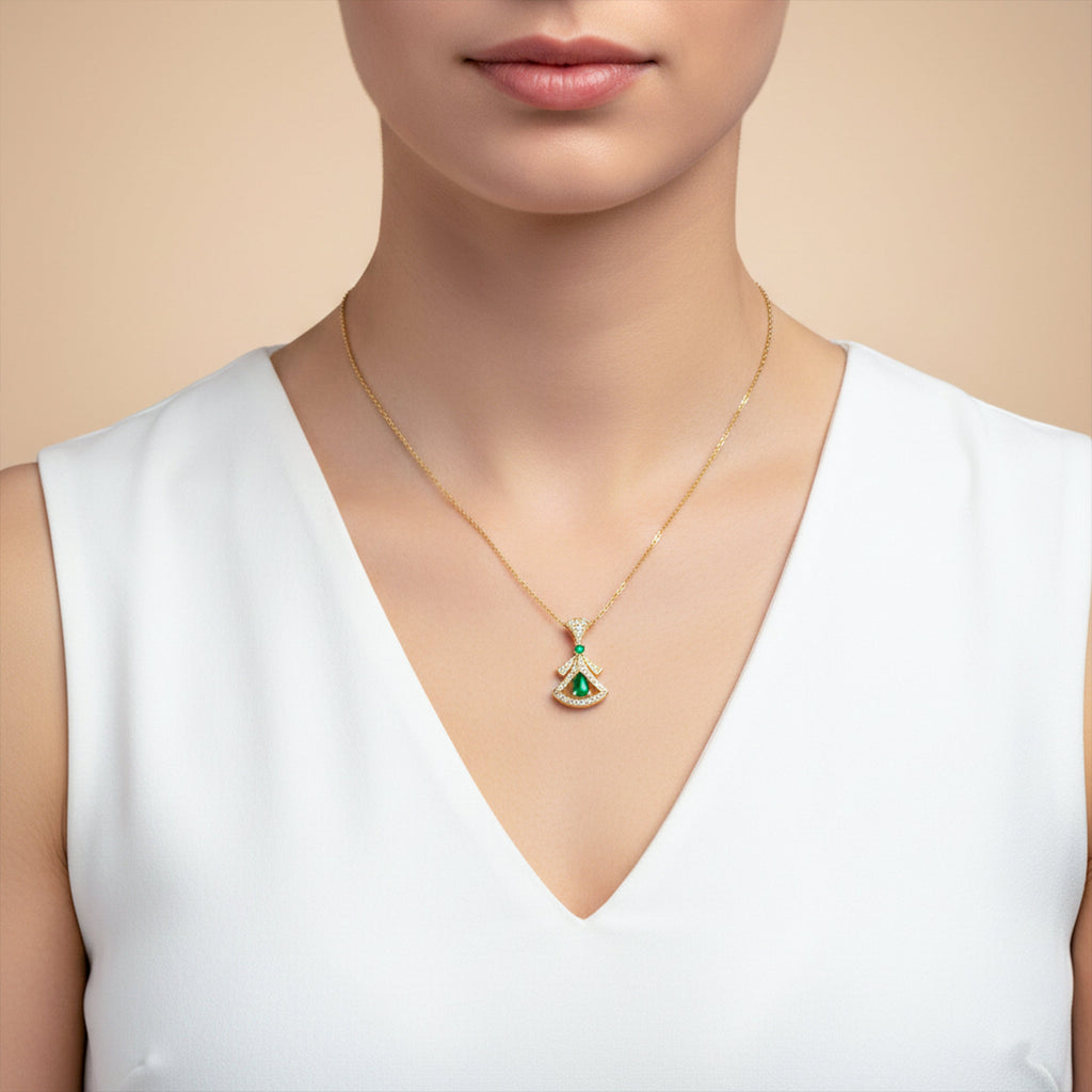 Royal Emerald Drop Necklace