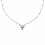 Luxury Halo Diamond Silver Necklace