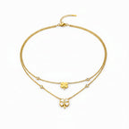 Minimal Clover Pendant Layered Necklace