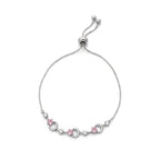 Starluxe Pink Crystal Halo Silver Bracelet