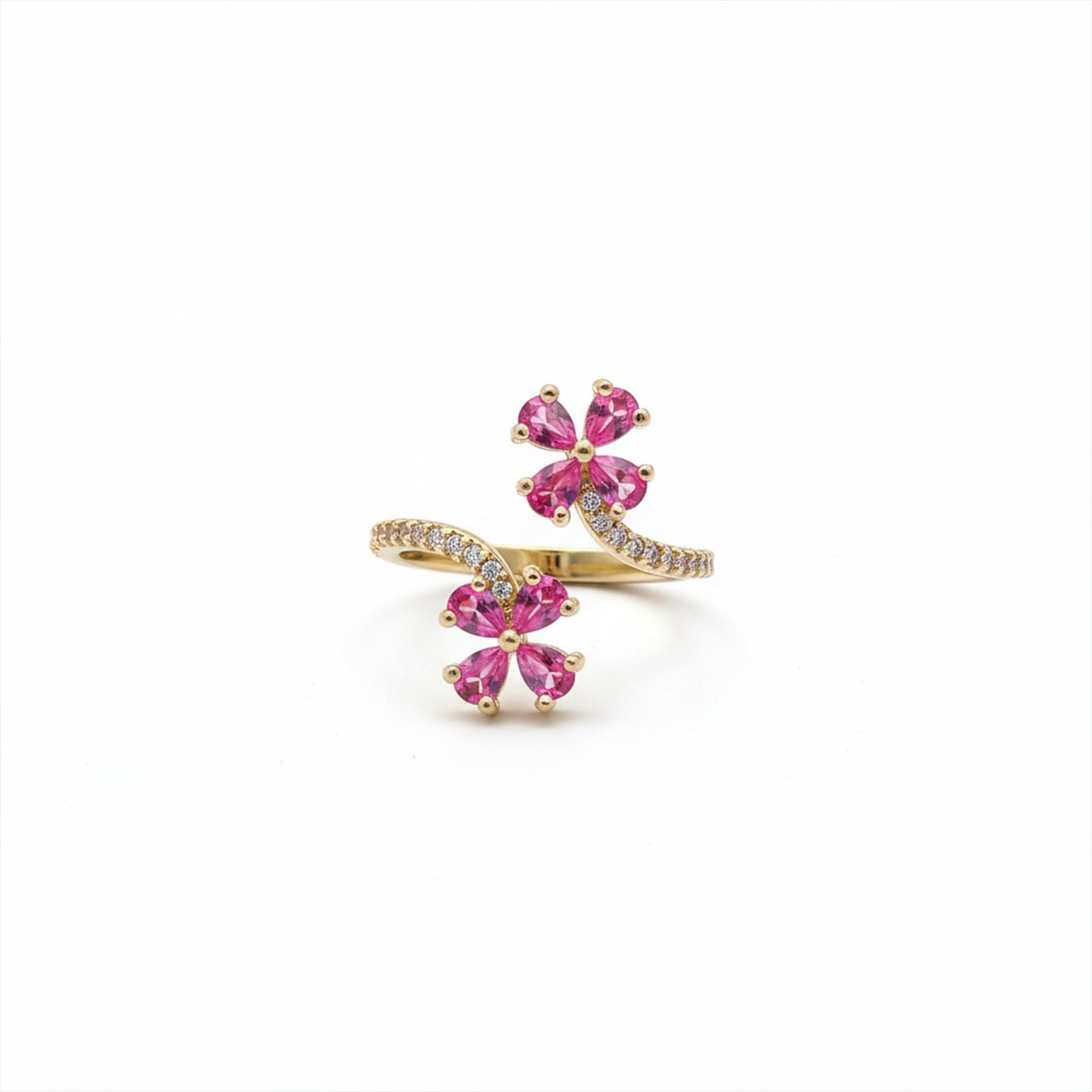 Rose Bloom Pink Adjustable Luxury Ring