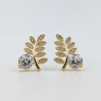 Leaf Solitaire Earrings