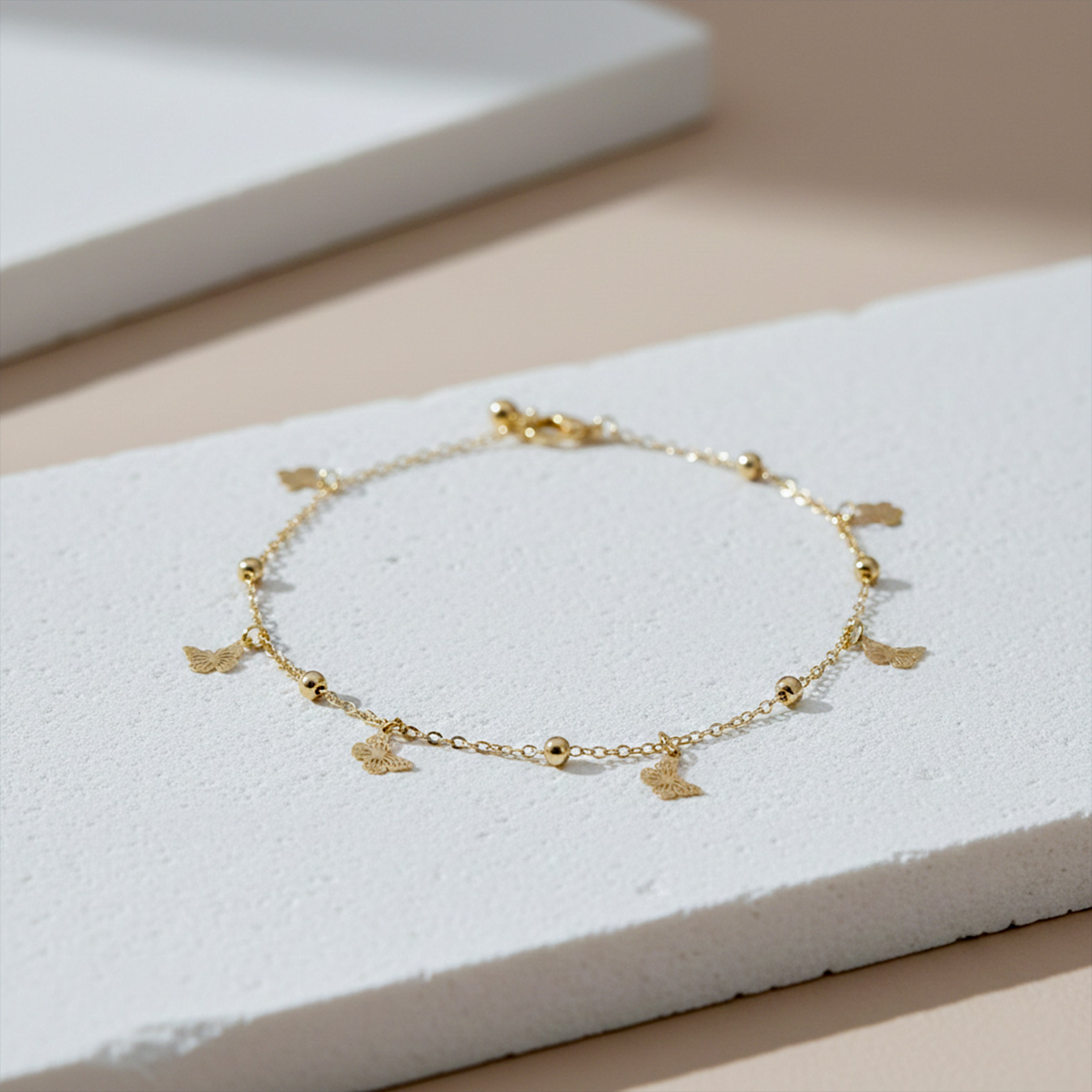 Veloura Butterfly Charm Anklet