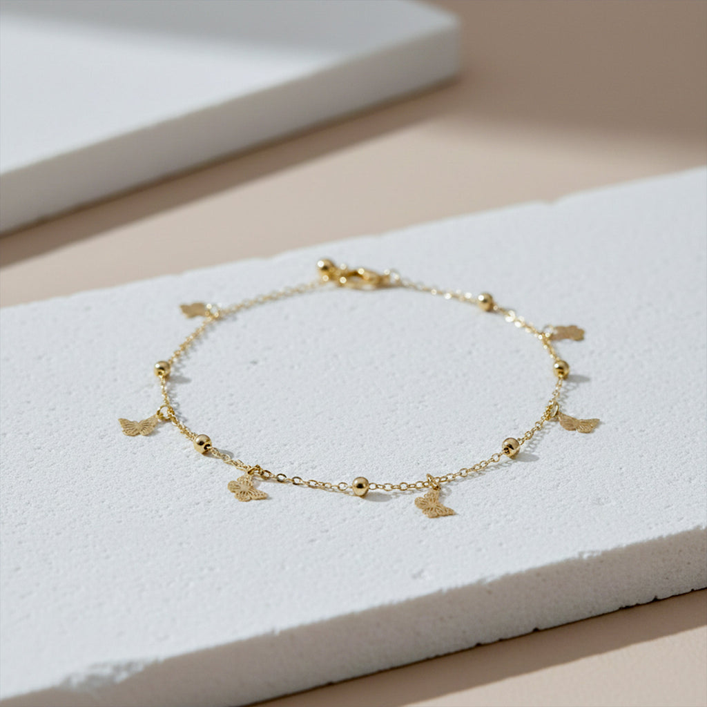 Veloura Butterfly Charm Anklet