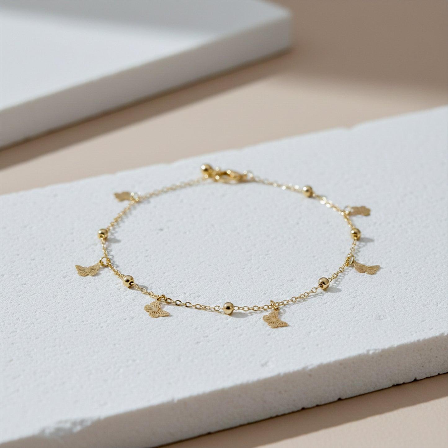 Veloura Butterfly Charm Anklet