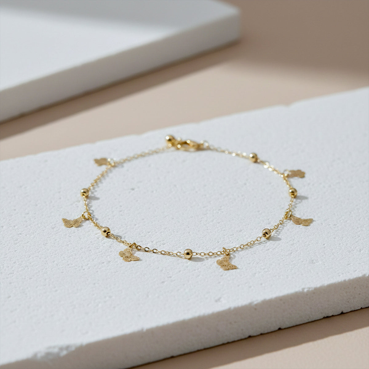 Veloura Butterfly Charm Anklet