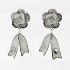 Camellia Flower Pearl Dangle Earrings