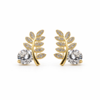 Leaf Solitaire Earrings