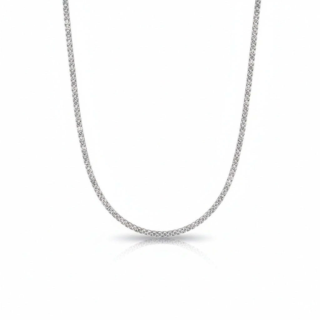 Silver Diamond Tennis Necklace
