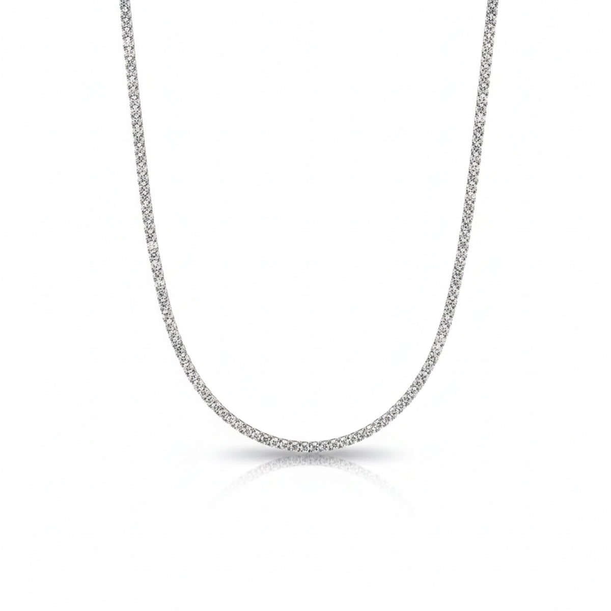 Silver Diamond Tennis Necklace