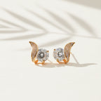 Crescent Diamond Glow Stud Earrings