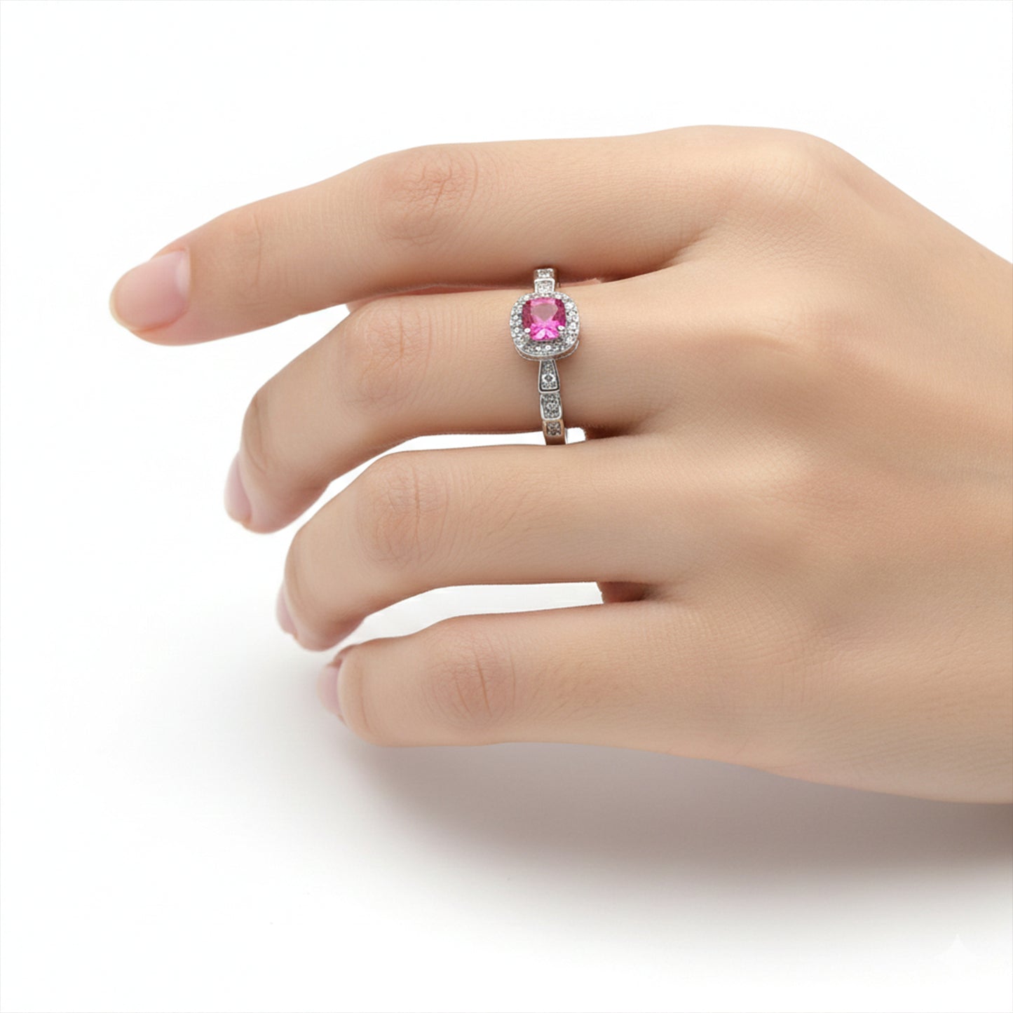 Rose Royale Pink Halo Ring