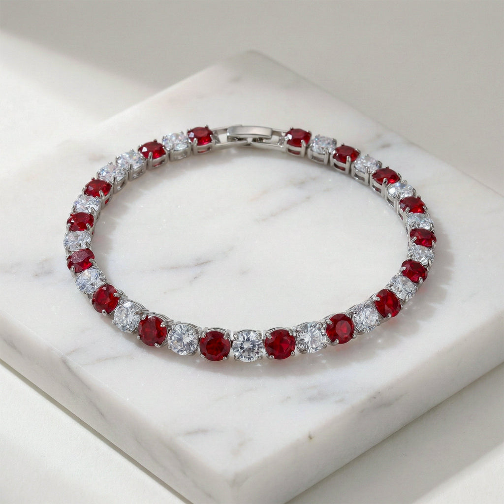 Crimson Royale Tennis Bracelet