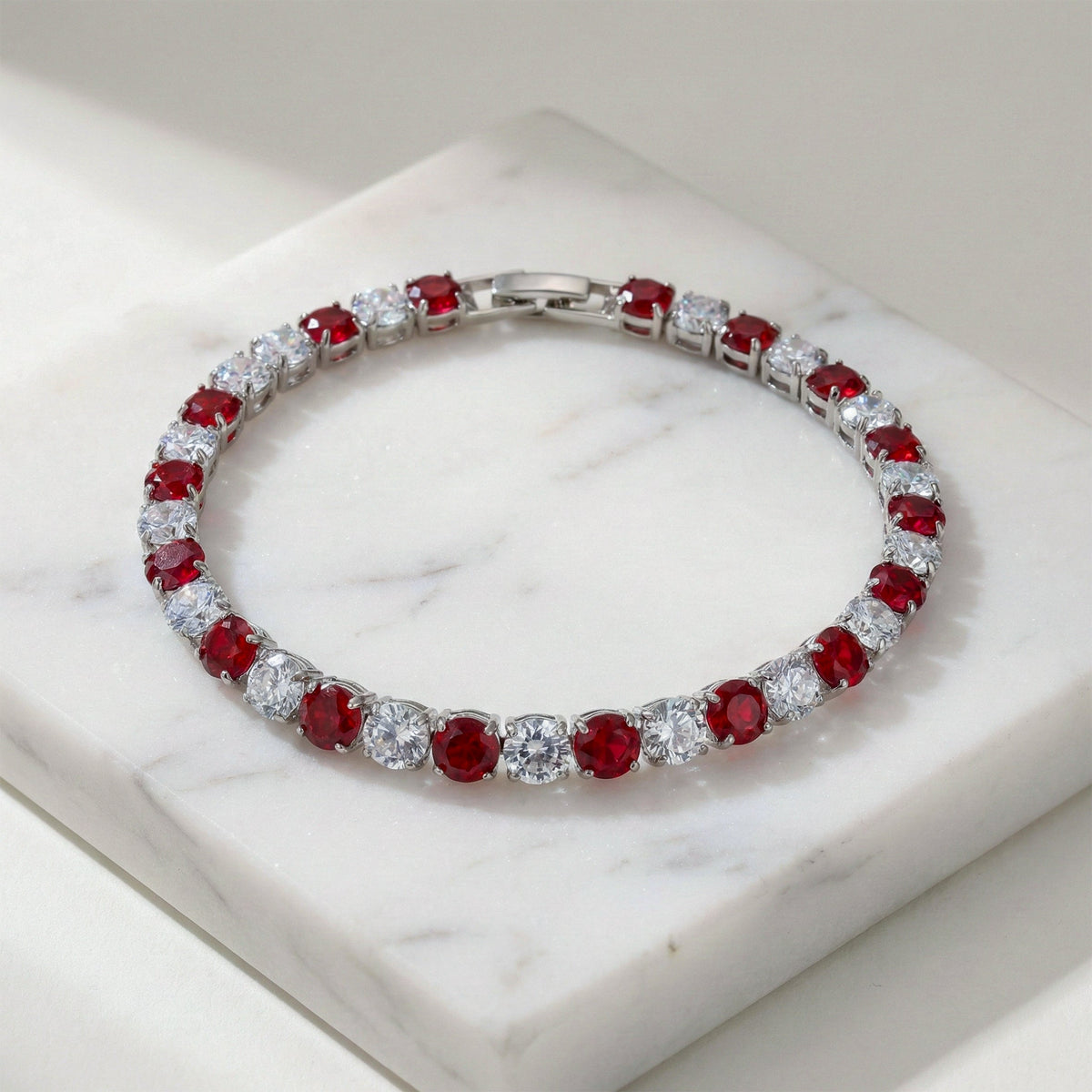 Crimson Royale Tennis Bracelet