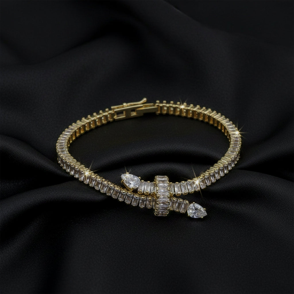 Infinity Ribbon Diamond Tennis Bracelet