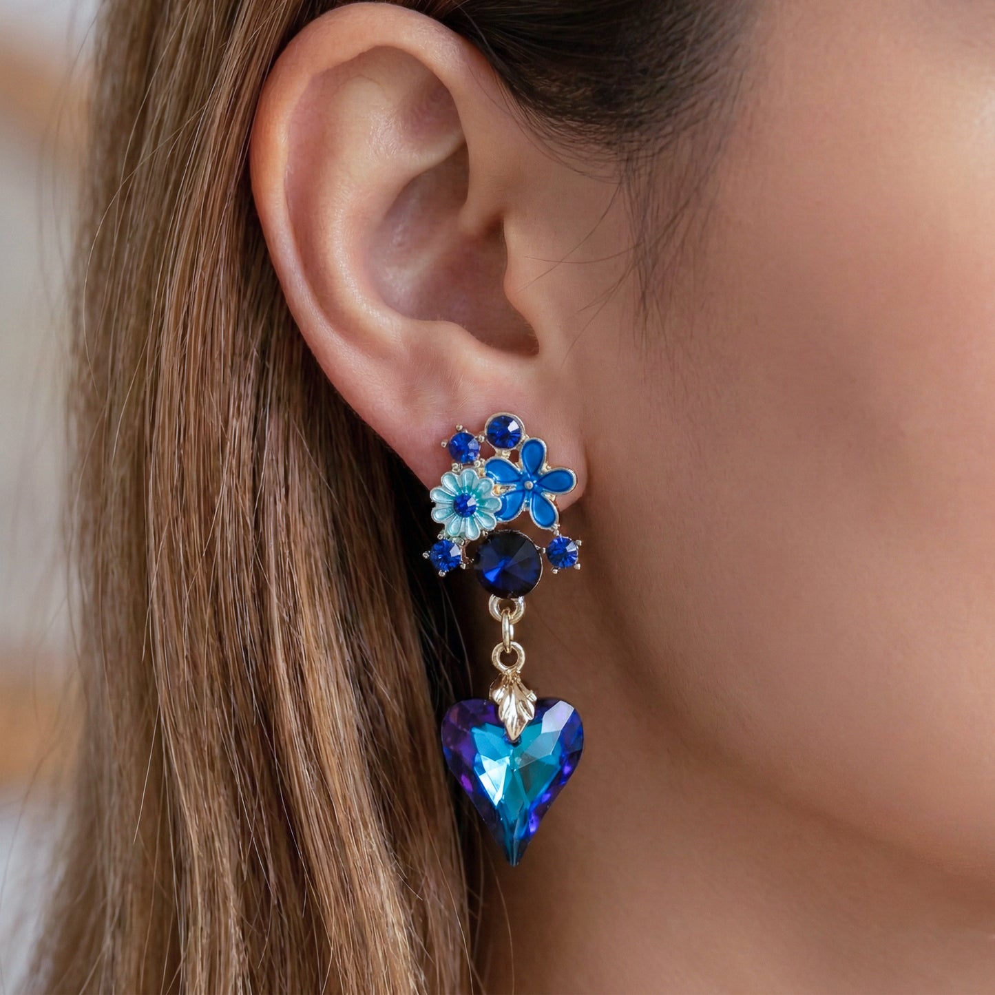 Blue Blossom Dangle Earrings