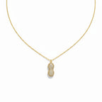 Golden Peanut Pearl Pendant Necklace