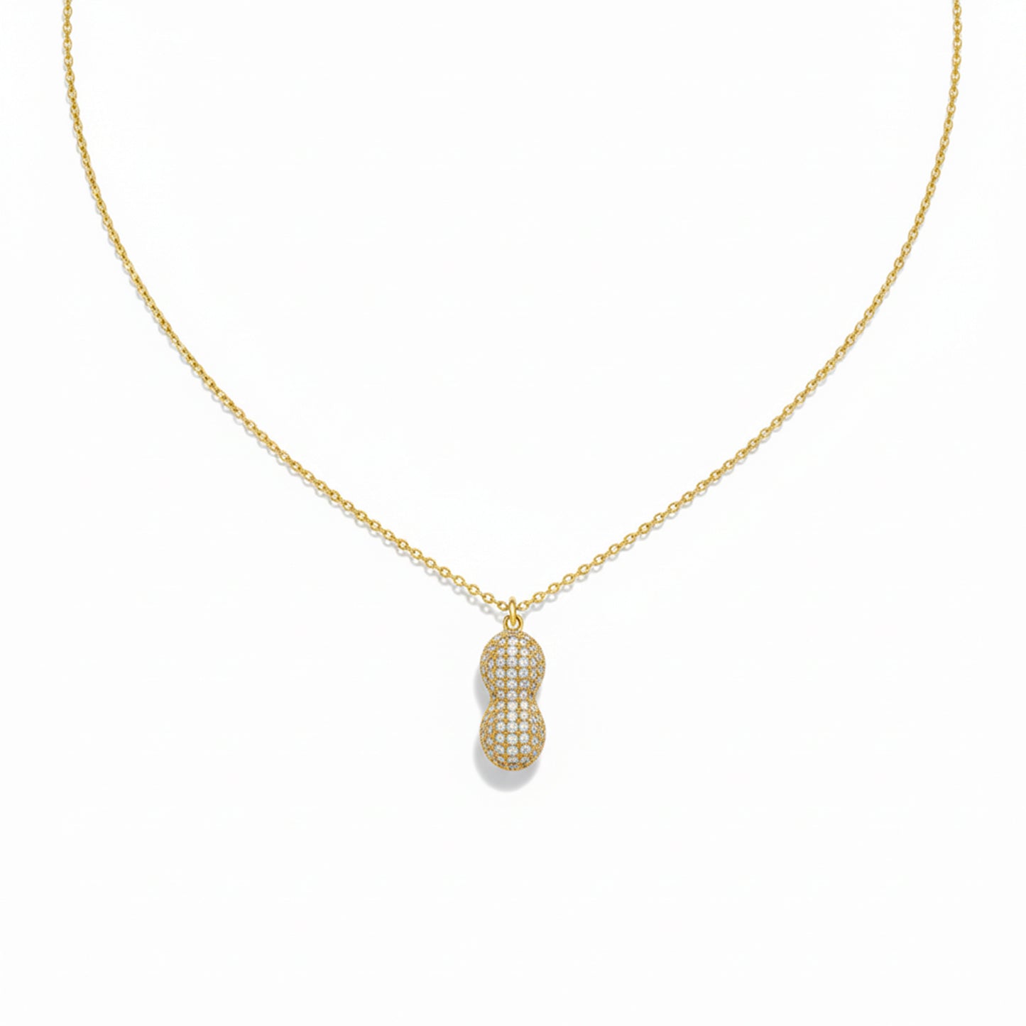 Golden Peanut Pearl Pendant Necklace