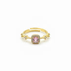 Majestic Pink Gemstone Halo Ring