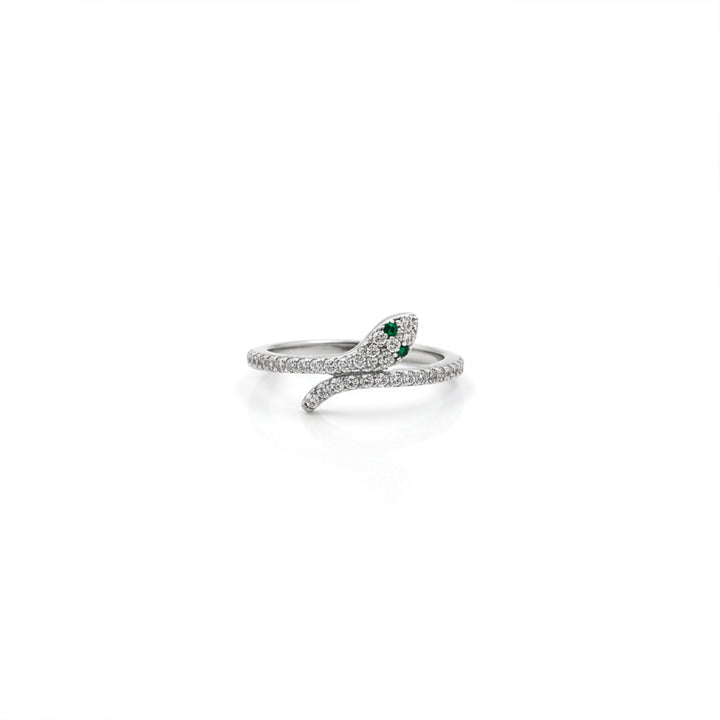 Eye Diamond Snake Wrap Ring