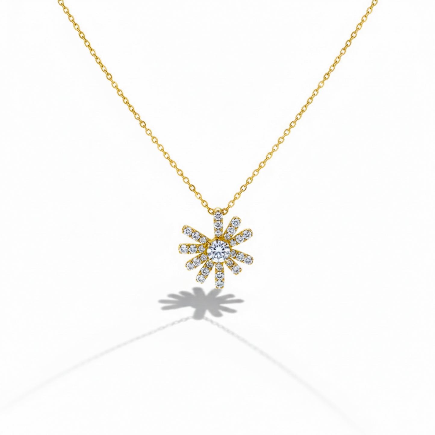 Aurielle Sunburst Diamond Pendant Necklace