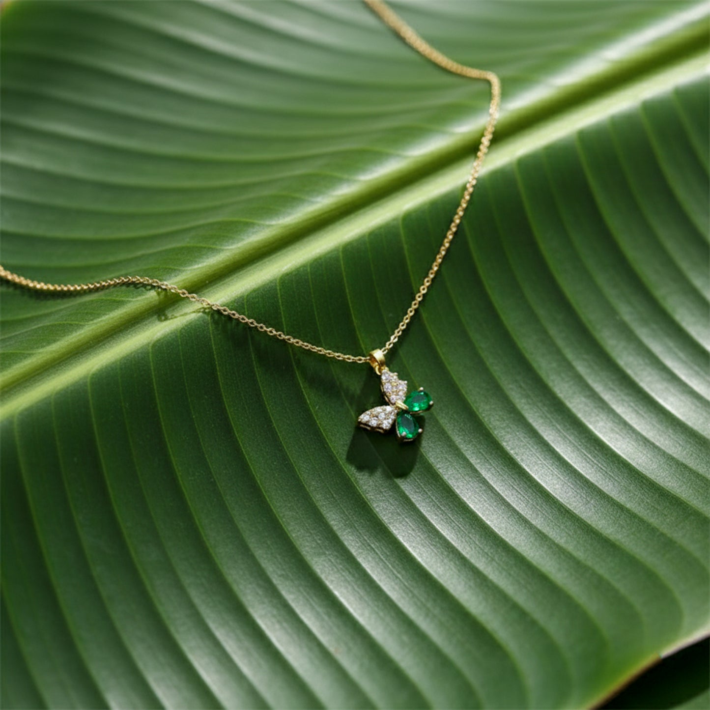 Emerald Butterfly Necklace