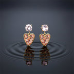 Rosé Crystal Heart Earrings