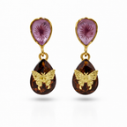 Butterfly Gemstone Drop Earrings