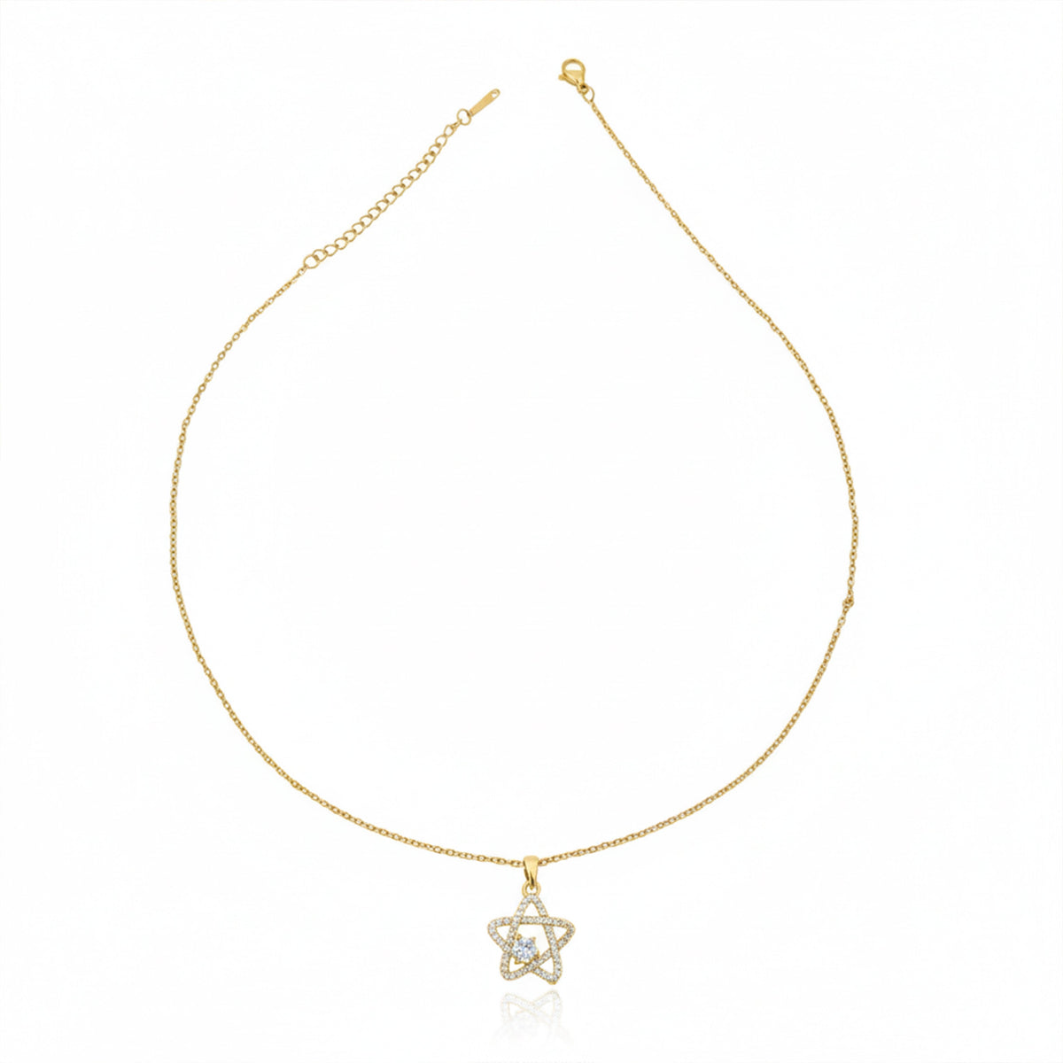 Luxury Crystal Star Gold Pendant Necklace