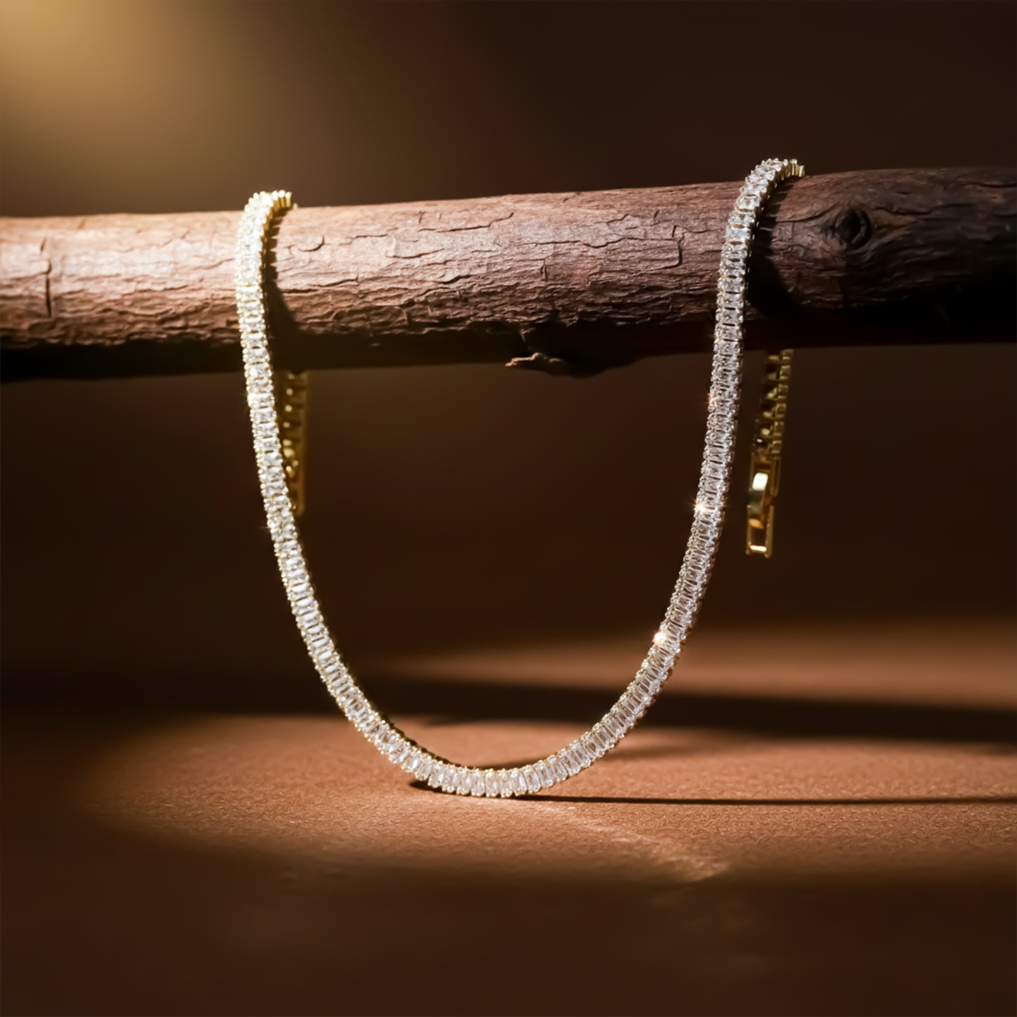 Golden Sparkle Tennis Chain Necklace