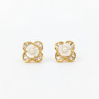 Eterna Bloom Pearl Stud Earrings