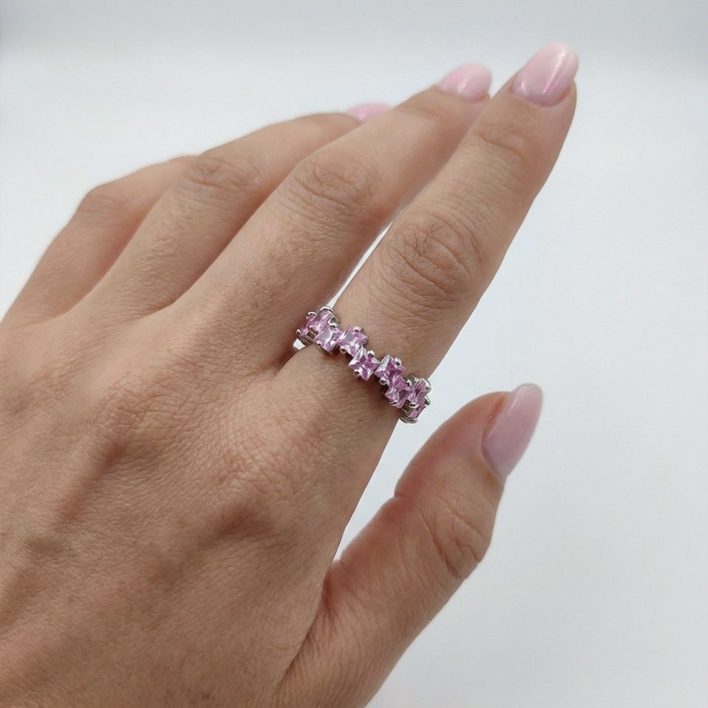 Aurora Pink Diamond Circle Ring