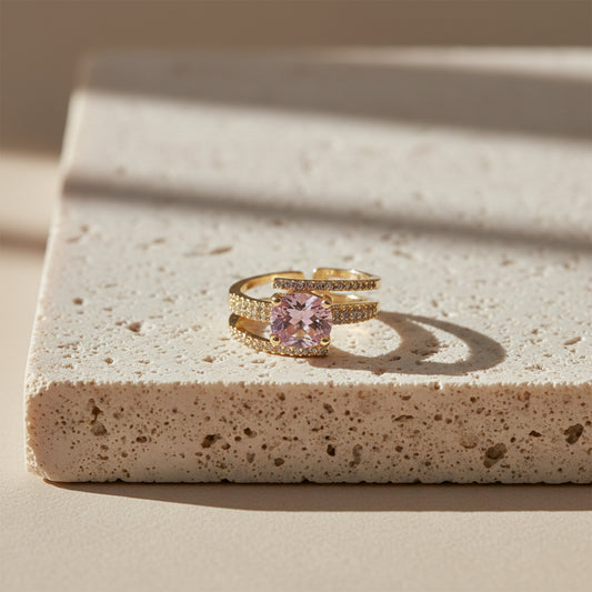 Blush Crown Pink Solitaire Ring