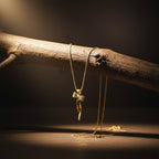 Elegant Gold Ribbon Bow Necklace