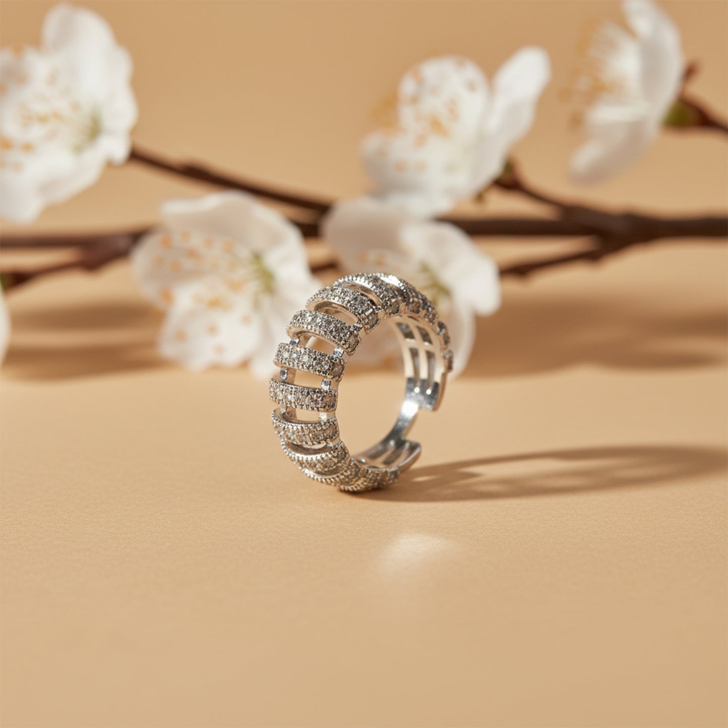Luxe Pave Diamond Open Band Ring