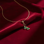 Luxe Emerald Fan Drop Necklace