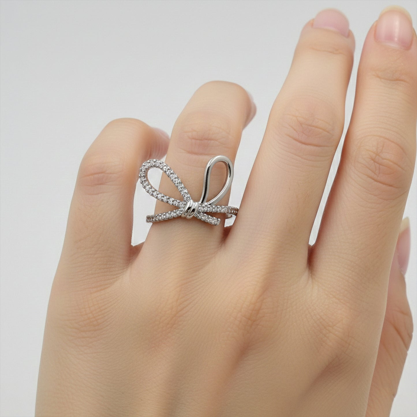 Celeste Sparkle Bow Infinity Ring