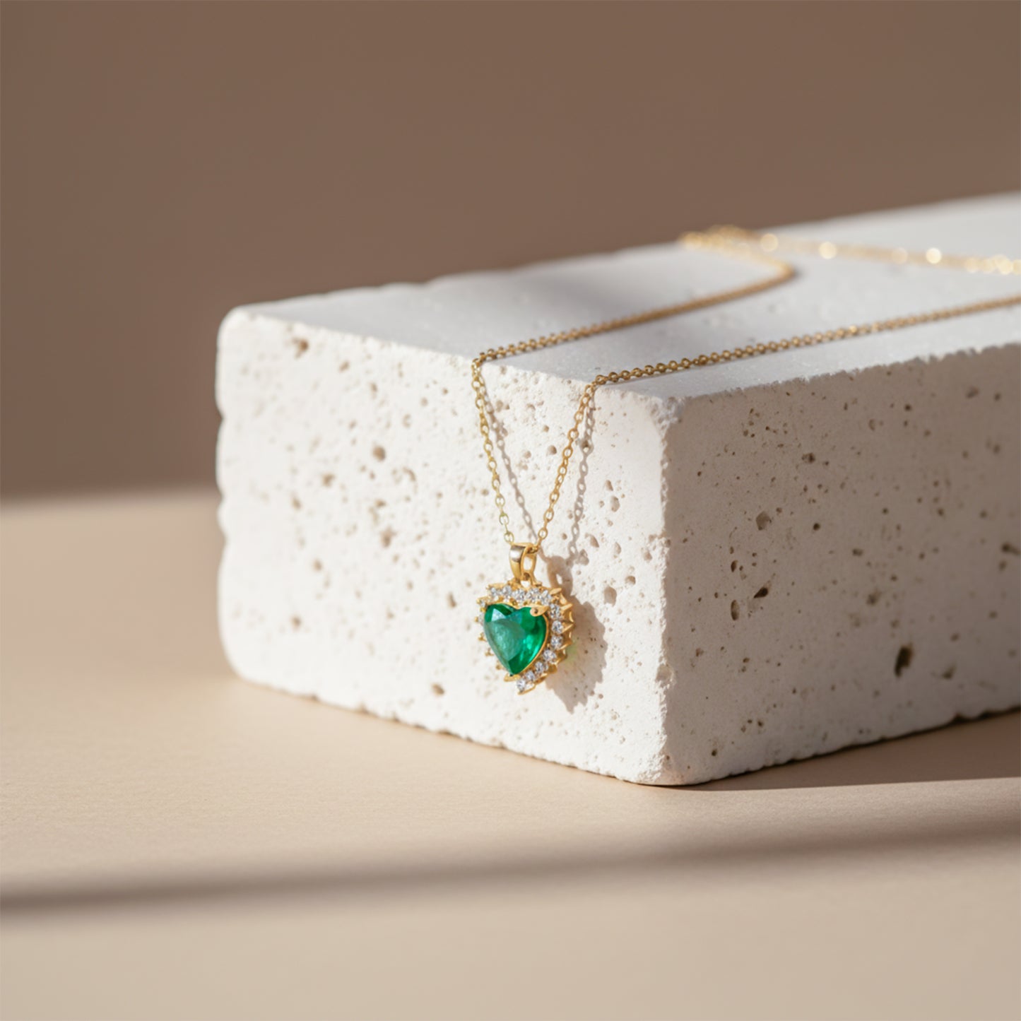 Elegant Green Heart Crystal Pendant