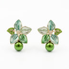 Celestial Green Petal Earrings