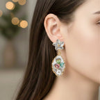 Blossom Pearl Enamel Drop Earrings